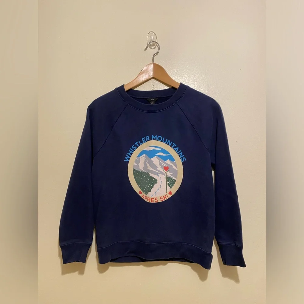 J. Crew Navy Cotton Blue Crewneck Sweater. Size S. Style K5948 - Picture 2 of 7